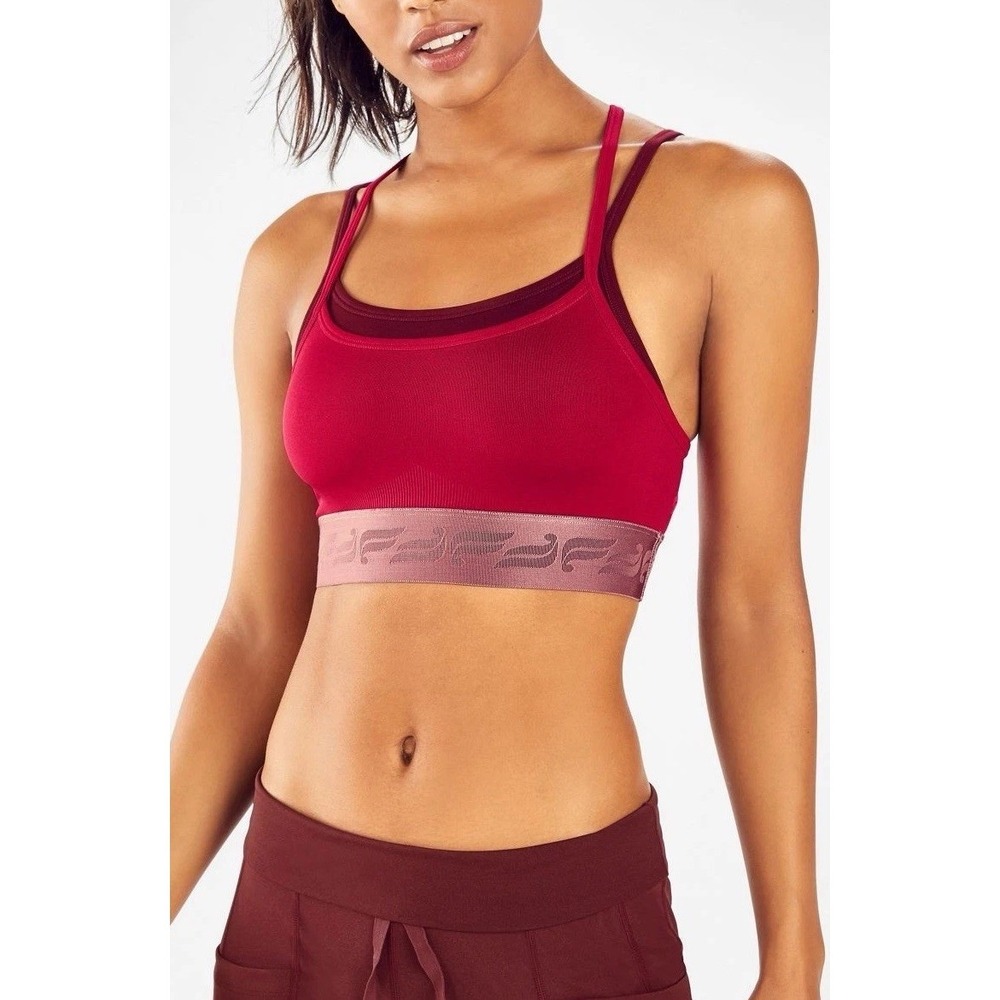 Fabletics Poppy Strappy Seamless Layered Sports Bra / Women's XS